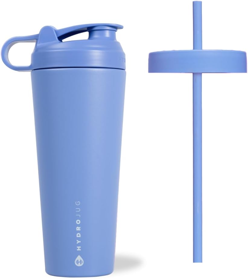 HydroJug Stainless Steel Shaker Cup 24oz - Perfekt för Protein Shakes, Pre-Workout Drinks, Iced Coffee - Easy Blending, Vacuum Insulated, Cup Holder Compatible, BPA Free - Håller Temp för timmar