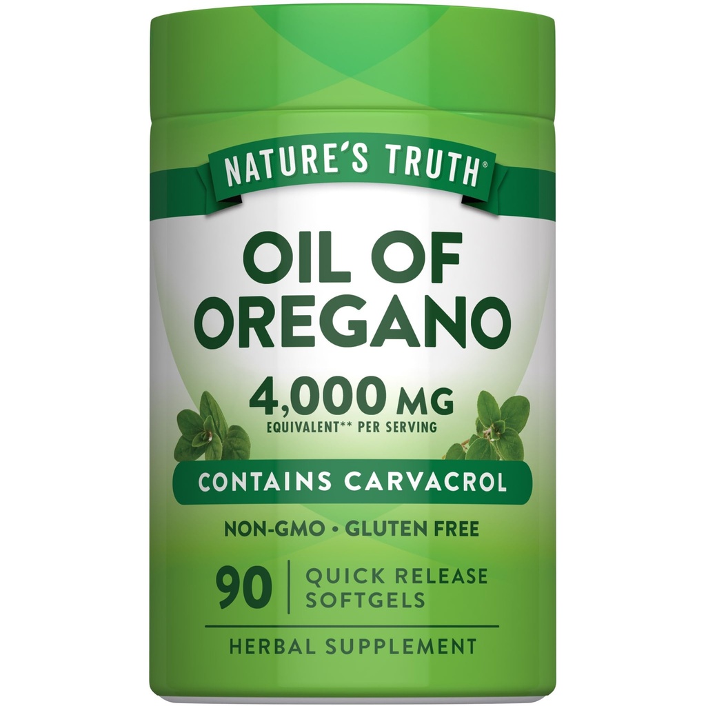 Naturens Sanning Oregano Oil Softgels | 90 Pills | Innehåller Carvacrol | Non-GMO & Gluten fri tillägg