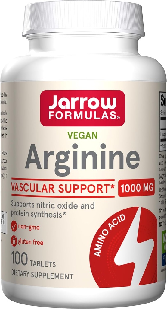 Jarrow Formulas, L-arginin 1000 Mg tabletter, 100 greve