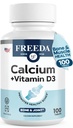 FREEDA Calcium 600 mg med vitamin D3 400 IE - Essential Bone Support Supplement - Kosher, Gluten-Free, Easy-to-Swallow Coated tabletter för kvinnor och män (100 Ct)