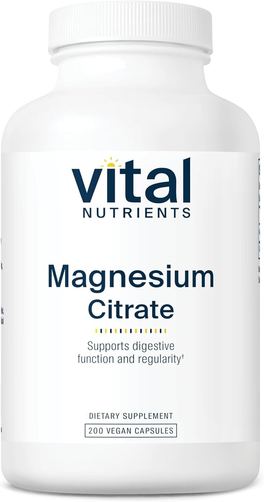 Vital Nutrients Magnesium Citrate 150mg | Främjar avkoppling | Stöder sömn, ben, hjärta, muskel, njure och nervhälsa * Vegan Supplement | Gluten, Dairy, Soy Free | 200 kapslar