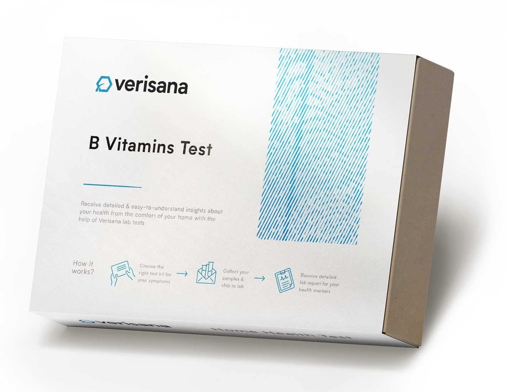 Verisana B Vitamins Test - Bestäm din vitamin B9 och B12 Värden enkelt och bekvämt från hemmet -analys av CLIA-Certified Lab