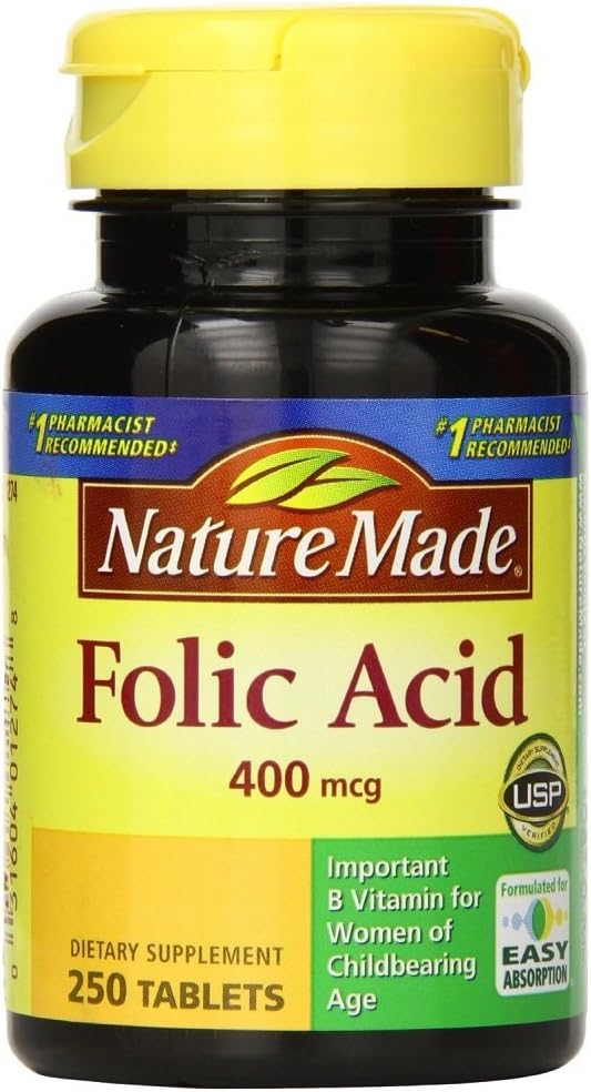 Nature Made Folic Acid 400 mcg 250 Count (5 pack)