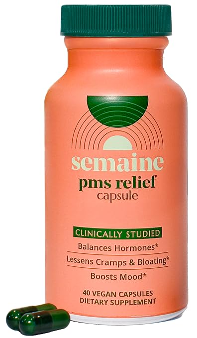 PMS & Period Relief - Menstrual Cramp Relief: Inga fler period kramper, humörsvängningar eller uppblåsthet. PMS Supplement för Happy Hormones och Period Relief (40 greve)