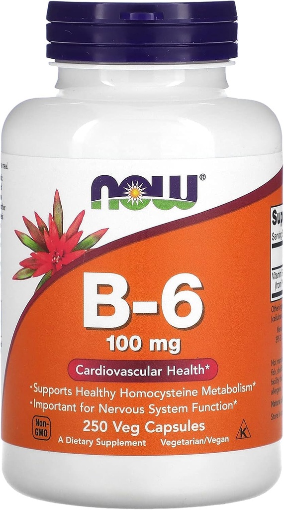Nu livsmedel B-6, 100 mg, 250 Veg kapslar