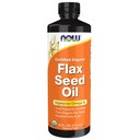 NOW Foods Supplements, Certified Organic Flax Seed Oil Liquid, Cold-Pressed och Unrefined, 24-Ounce