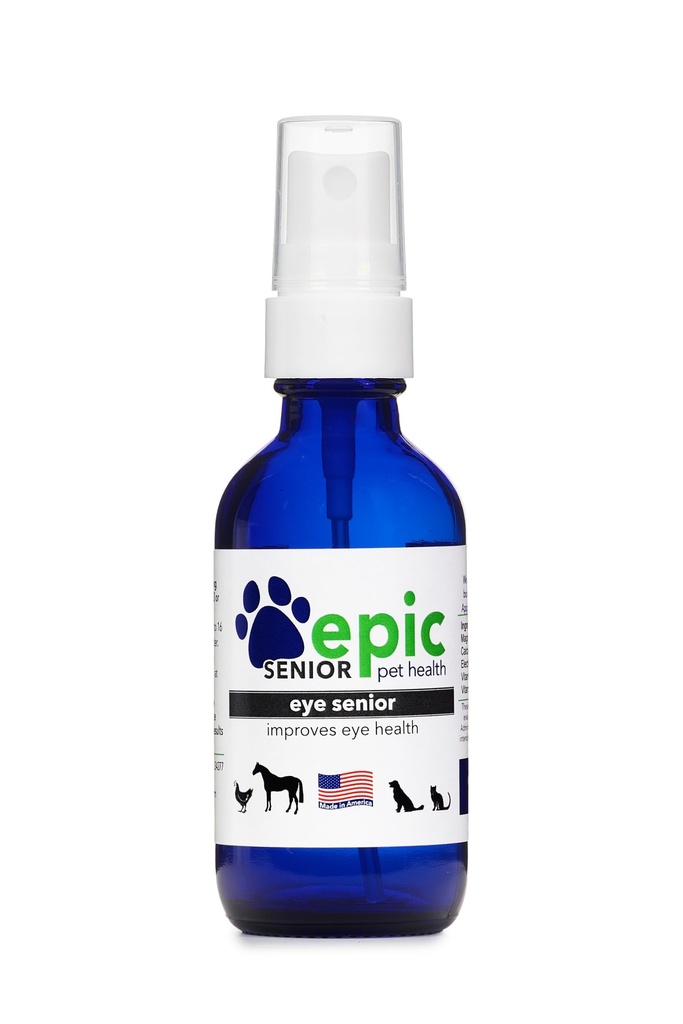 Eye Senior - All Natural Liquid Spray Supplement för äldre husdjur - Stoppa åldringsprocessen - Bättre syn - Mist Over Eyes and Put in Food & Water (2 Oz)