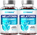 EVYOUNG Melatonin Gummies, sömnstöd för vuxna,1000 mcg Melatonin 120 Gummies upp till en 60-dagars leverans, tillägg för sovande