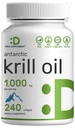 DEAL SUPPLEMENT Antarctic Krill Oil, 1000mg Per Serving, 240 Softgels - Mercury Free, No Fishy Taste - Rich i Omega-3s, EPA, DHA, Astaxanthin och Phospholipids - Non-GMO, No Gluten