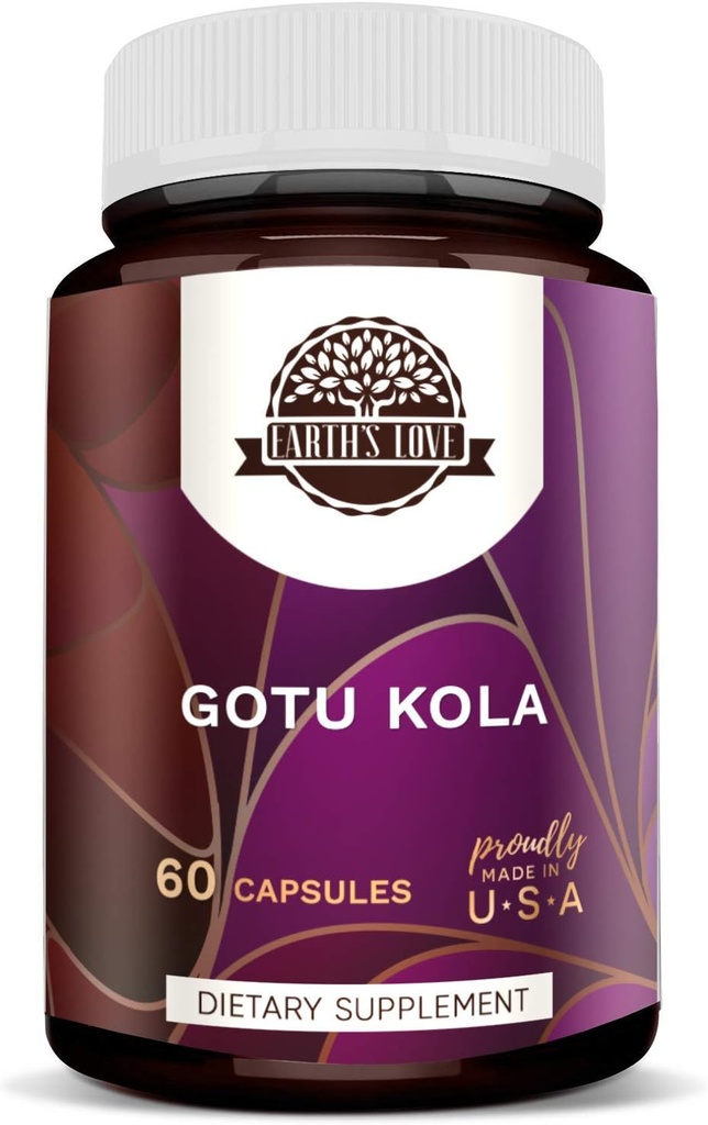 Jordens kärlek - Gotu Kola 60 kapslar, 500 mg, Gotu Kola (Centella Asiatica) Torkade Herb (60 kapslar)