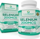 PurePremium Selenium 200mcg Supplement - L Selenomethionine Essential Mineral - Dagligt stöd för normal Thyroid, Immune System| Normal Prostate Funktion - 3 månader Supply - 100 kapslar