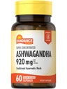 Sundance Ashwagandha 920mg | 60 kapslar | Superkoncentrerad | Traditionell ayurvedisk ört | Non-GMO, Gluten fri tillägg