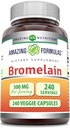 Fantastiska formler Bromelain 500mg 2400 GDU, Veggie Capsules | Icke-GMO | Gluten Free | Made in USA | Perfekt för vegetarianer (240 greve)