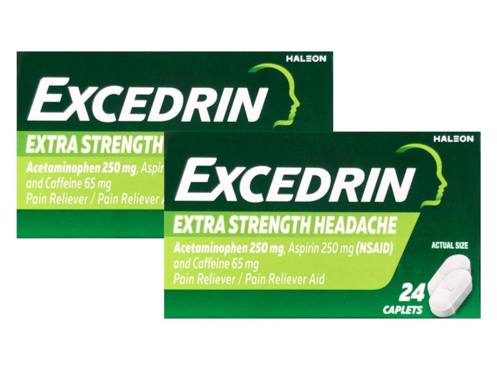 Excedrin Extra Styrka - 24 Caplets, Pack 2