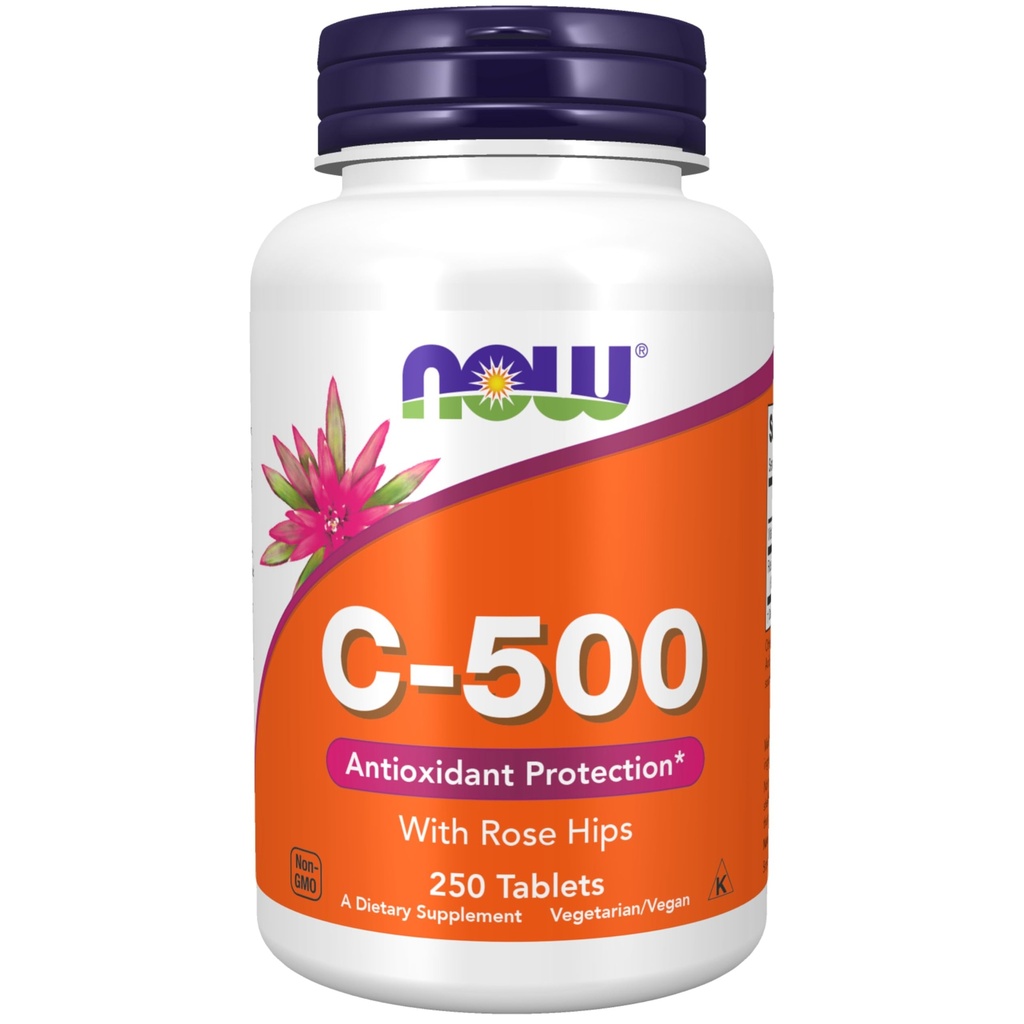 Nu tillskott, vitamin C-500 med Rose Hips, Antioxidant Protection *, 250 tabletter
