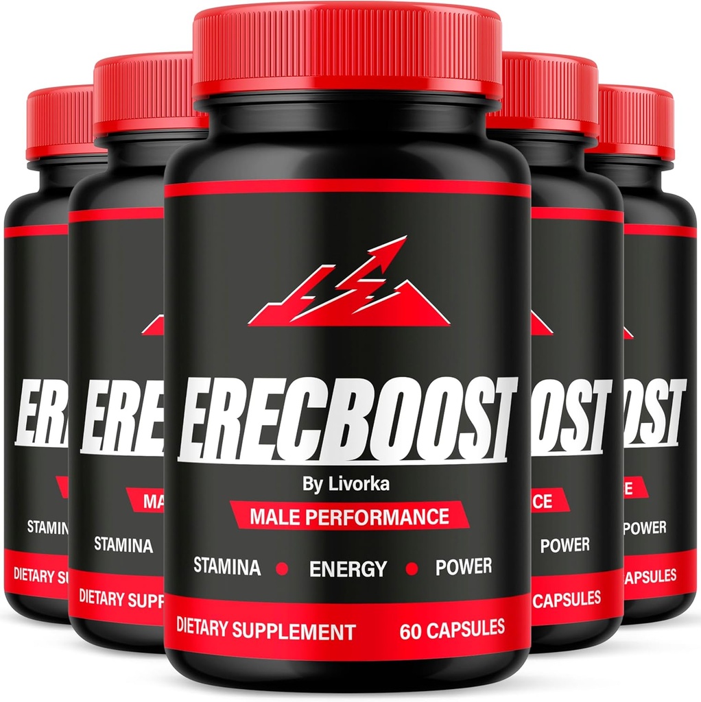 (5 Pack) Erecboost kapslar, all naturlig avancerad formel, 300 kapslar