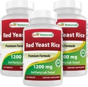 Bästa naturliga röda jästris 1200 mg (icke-GMO) 120 tabletter (120 greve 3)