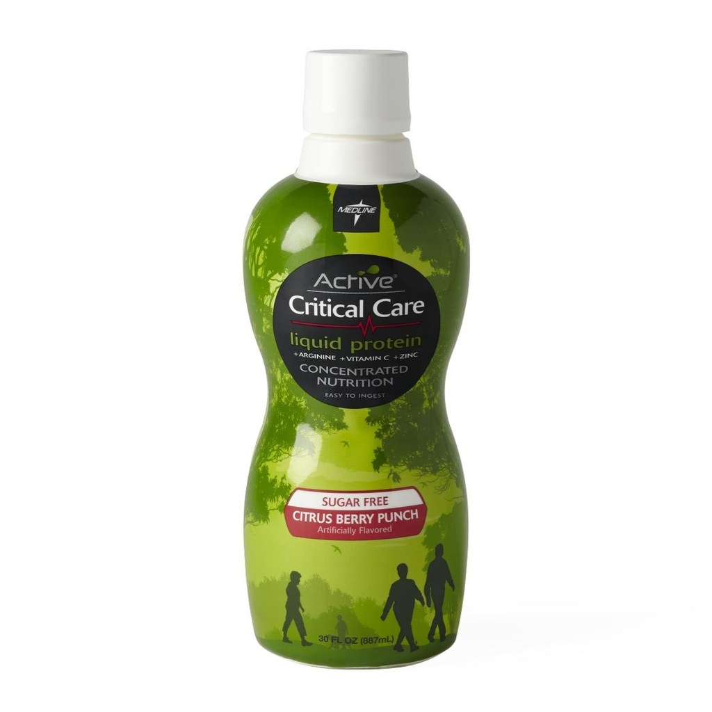 Medline ENT697 Active (Critical Care) Liquid Protein, Sugar-Free Citrus Berry, 30 uns, 21 g Protein, 1 flaska