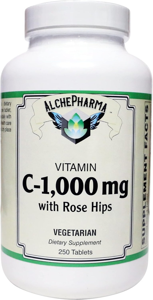 C-1000mg (askorbinsyra) med 50 mg Rose HIPS - Soy Corn Gluten Free (250 tabletter)