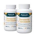 Pattern Wellness Turmeric Curcumin - 1300mg - 95% Curcuminoids med BioPerine® Black Pepper - Gemensamt, kognitivt och immunstöd - Icke-GMO, Gluten Free - 120 kapslar