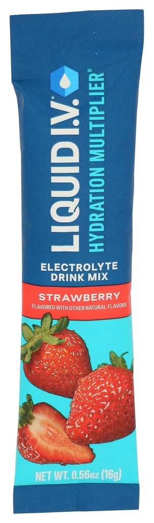 Liquid IV Strawberry Hydration Drink Mix Single, 0.56 OZ
