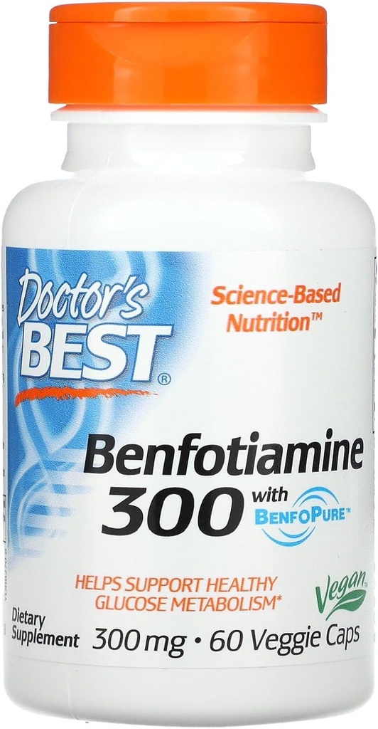 Läkarens bästa, Benfotiamine med BenfoPure, 300 mg, 60 Veggie Caps