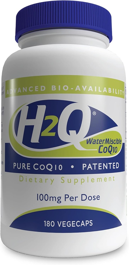 H2Q CoQ-10 med 8X Högre Absorption Över Standard Q-10 | Kliniskt Studerade | Kardiovaskulär och Mitochondria Funktion Support | Vegan Certified | Non-GMO av Health Thru Nutrition (Pack av 180)