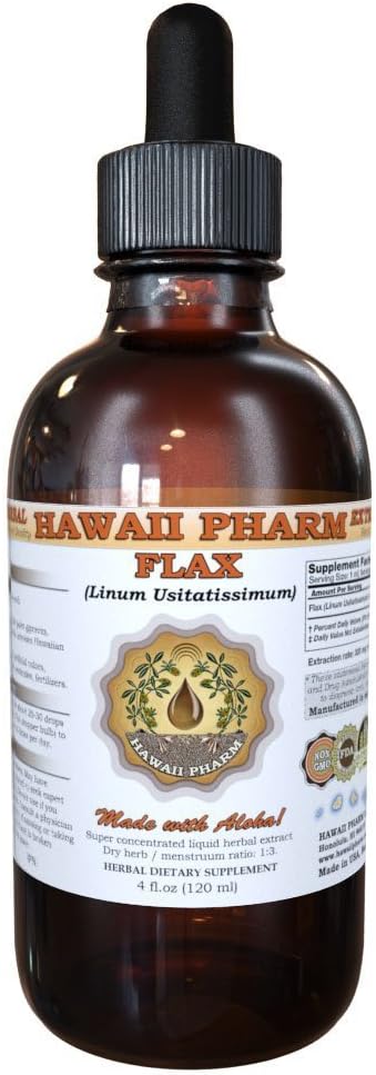 Flax Liquid Extract, Organic Flax (Linum usitatissimum) Tinktur Supplement 4 oz