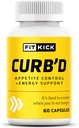 FITKICK Curb'D Capsules - Non-Prescription Appetite & Craving Support, Energy & Focus Formel med naturliga extrakt - Raspberry Ketones, Green Coffee Bean & Citrus Aurantium - 60 Vegan Capsules