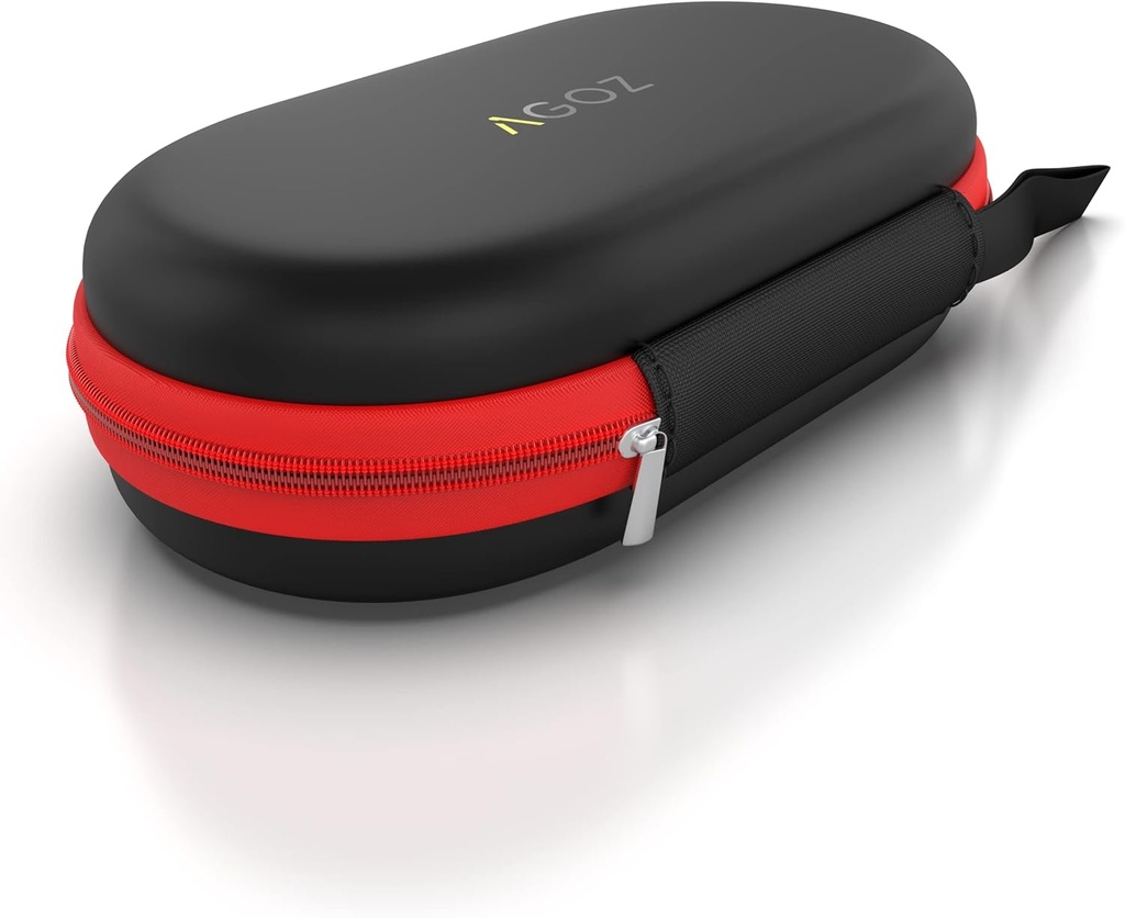 AGOZ Asthma Inhaler Medicine Travel Case Pouch Cover, Inhaler Holder med Zipper Closure och Wrist Strap (Black/Red)