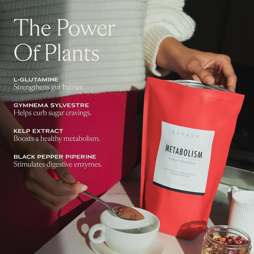 SAKARA Super Powder Bundle - Metabolism Super Powder, Chocolate & Fiber Super Powder, Hint of Pineapple - Hjälp Digestive Health med Digestive Enzymes Supplement Powder