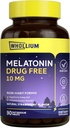 Melatonin 10 mg, naturlig jordgubbsmak, Easy-Melted, Nighttime Rest, Mind Calm, 90 flikar