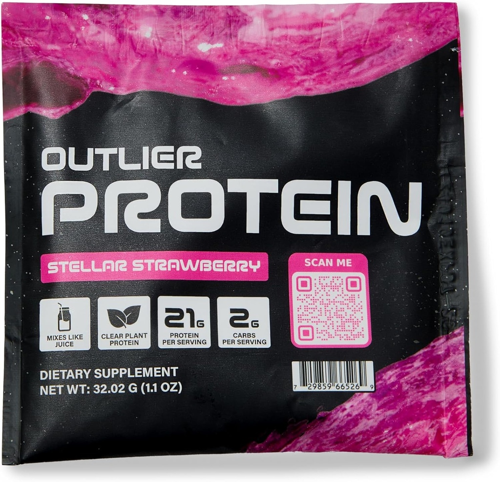 Plant Based Clear Protein Strawberry - Vegetarian & Vegan - Lätt att Digest, Gluten Free, Sugar Free, Dairy Free, Soy Free (25 Single-Serving Packets, Strawberry)