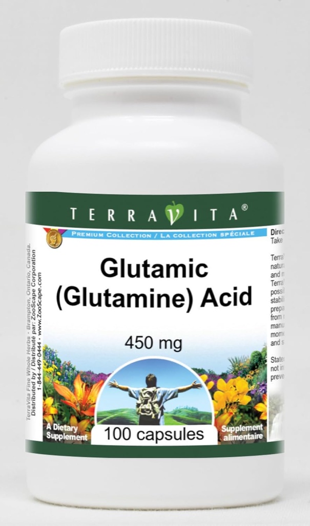Glutamin (Glutamin) Syra - 450 mg (100 kapslar, ZIN: 513331)