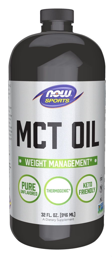 NOW Foods Sports Nutrition, MCT (Medium-chain triglycerider) Olja 14 g, Vikthantering, Liquid, 32-Ounce