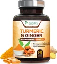 Gurkmeja Curcumin Supplement 1950mg - 95% Curcuminoids med organisk gurkmeja & Ginger, BioPerine Black Pepper för bästa absorption, Naturens Vegan Joint Support, Non-GMO, Bottled i USA - 240 kapslar