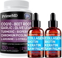 Liquid Collagen Biotin (2pk) och Nitric Oxide (1pk) Supplement Bundle - Potent Vitaminer för hår, hud, naglar, hjärta, cirkulation och Lipid Support - Non-GMO, Vegan, Gluten-Free