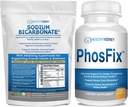 Organic Sodium Bicarbonate Alkaline Supplement Bundle: 1LB Powder för alkalinitet, njure och syra Support + PhosFix 120 Pills Phosphorus Binder för hälsosam fosfornivåer och njurhälsovårdsleverantör
