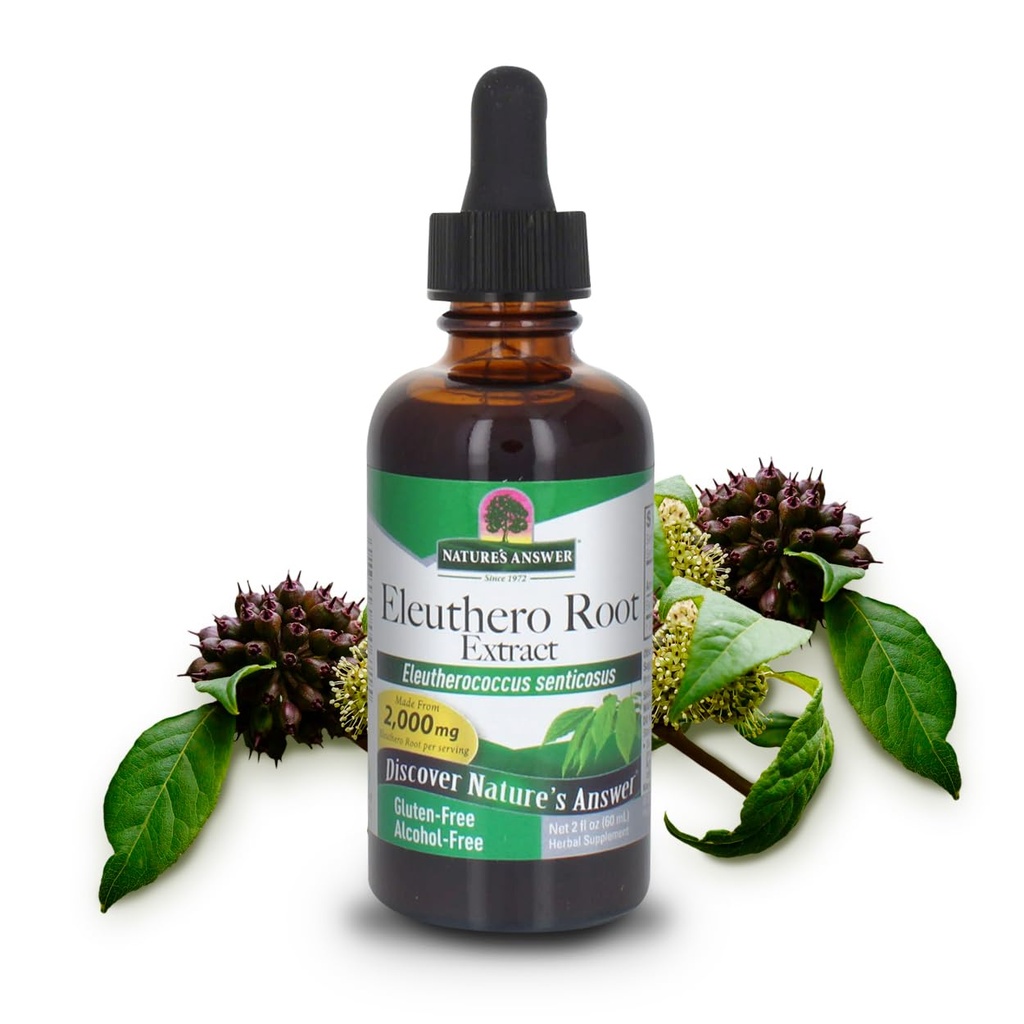 Naturens svar Alkoholfri Eleuthero Root, 2-Fluid Ounces | Vegan | Inga konserveringsmedel Gluten Free Eleuthero Extract