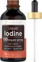 Carlyle Liquid Iodine Drops 4 fl oz | 150 mcg | Iodine & Potassium Iodide Supplement | Vegetarian Liquid Tincture | Icke-GMO, Gluten Free