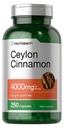 Horbäach Ceylon Cinnamon Capsules 4000mg | 250 greve | Non-GMO, Gluten Free