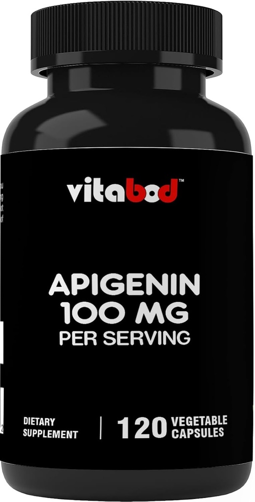 Apigenin 100mg per servering - 120 grönsaks kapslar - Raw Plant Extract från Chamomile Flower - Non Habit Forming - Active Bioflavonoids & Antioxidanter