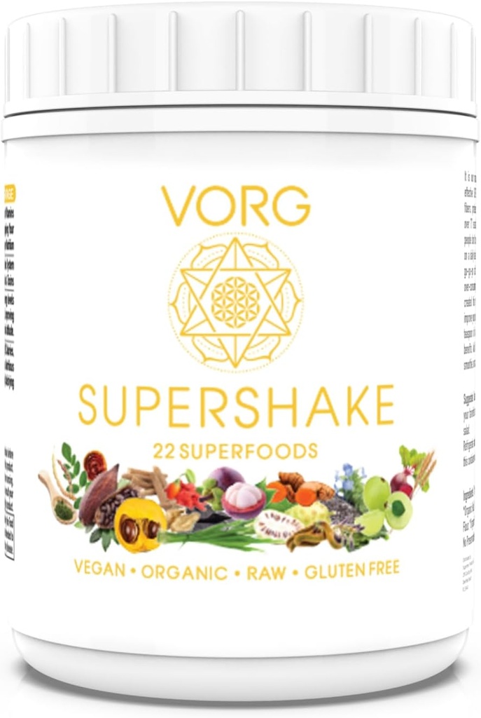 VORG SuperShake - Den ultimata Superfood Mix, näring med 22 kraftfulla Superfoods. Förbättrar hår, hud, immunsystem, matsmältning och Mitokondriell funktion - 158 portioner
