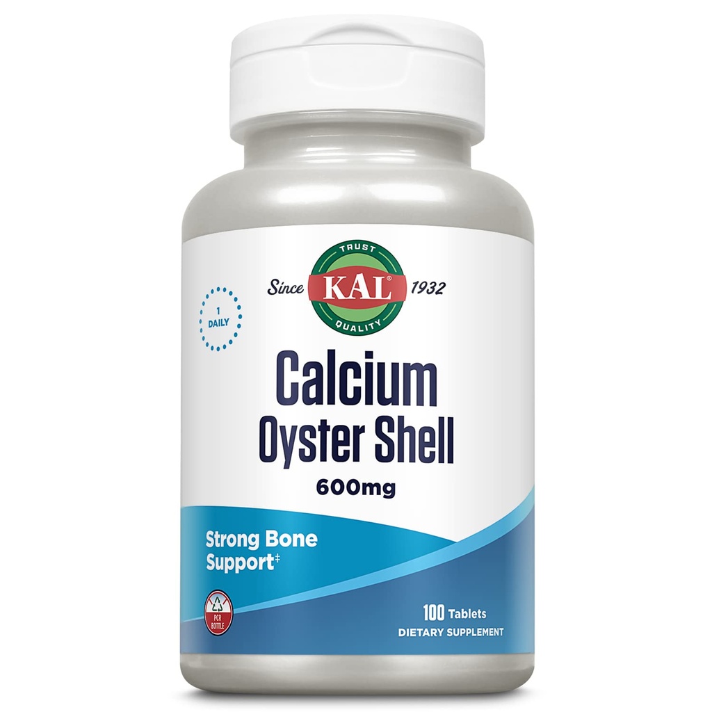 KAL Calcium Oyster Shell tabletter, 600 mg, 100 greve