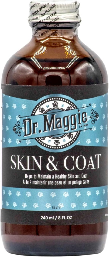 Dr Maggie Skin och Coat | Omega 3 Supplement med fiskolja, lin och olivolja | 240 ml