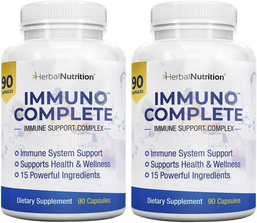Immuno slutför ett immunstödstillägg med vitamin C, D, Zink, Magnesium, Elderberry och 10 mer synergistiska ingredienser för immunstöd (2)