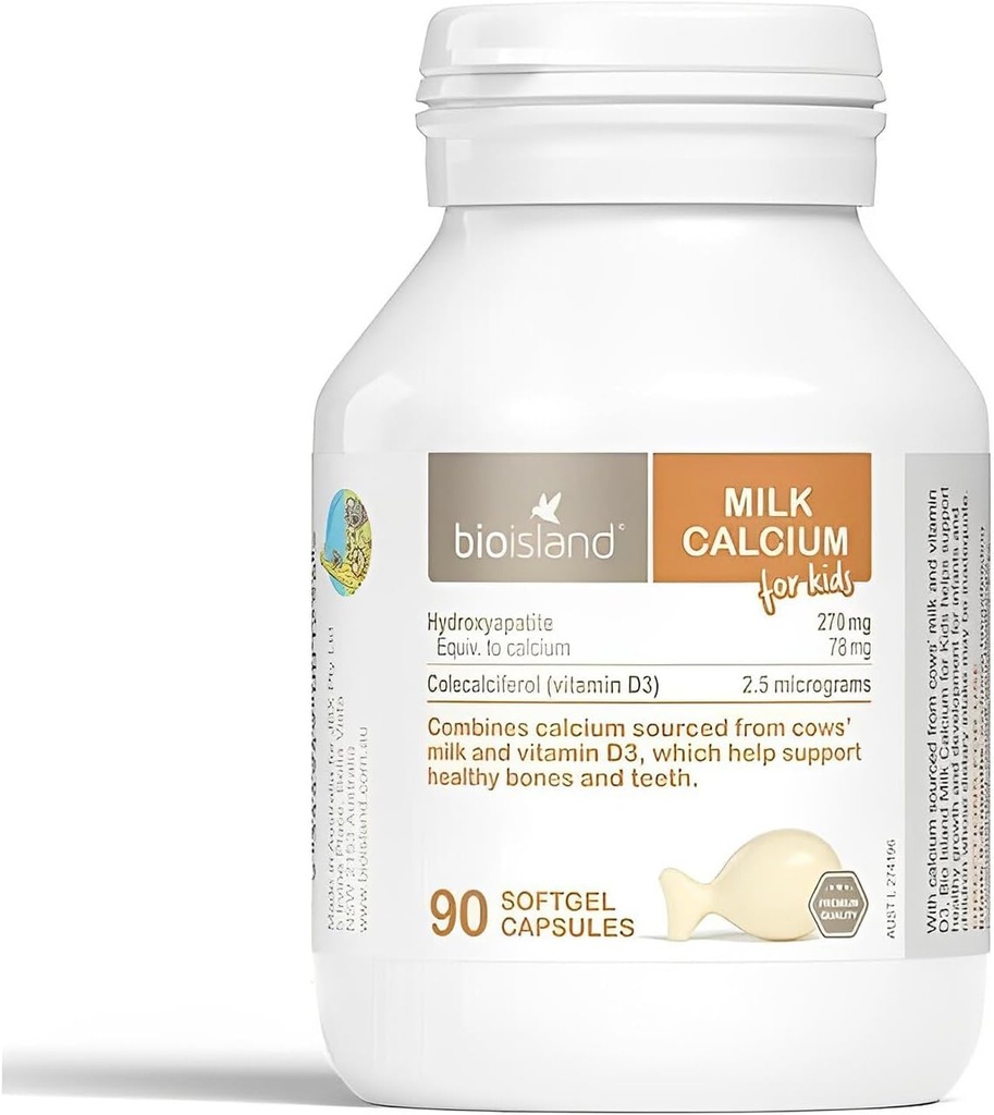 Bio Island Milk Calcium för barn 90 kapslar