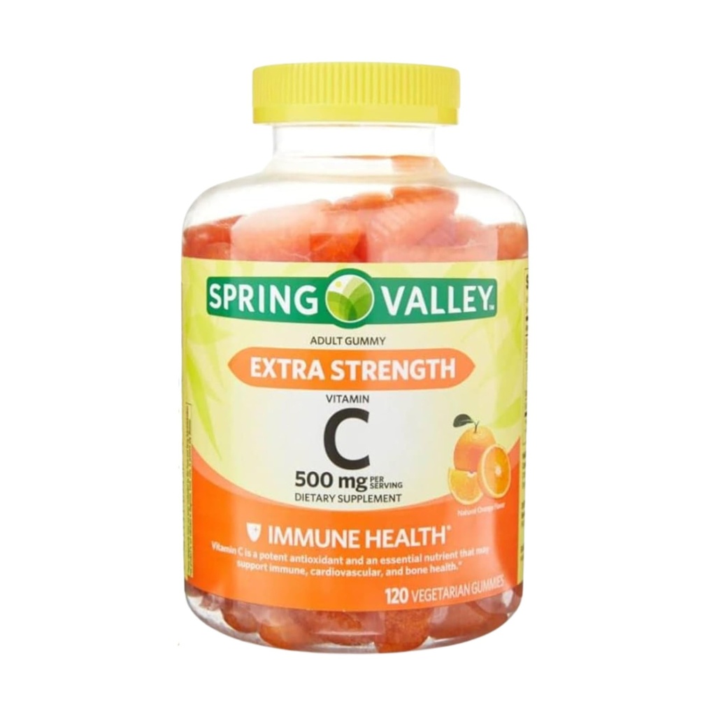 Vitamin C Gummies 500mg – 120 Count, Natural Orange Flavor, Daily Vitamin C Gummies for Adults, Chewable VIT C, Vegetarian, No Artificial Flavors or Sweeteners (Pack of 1)