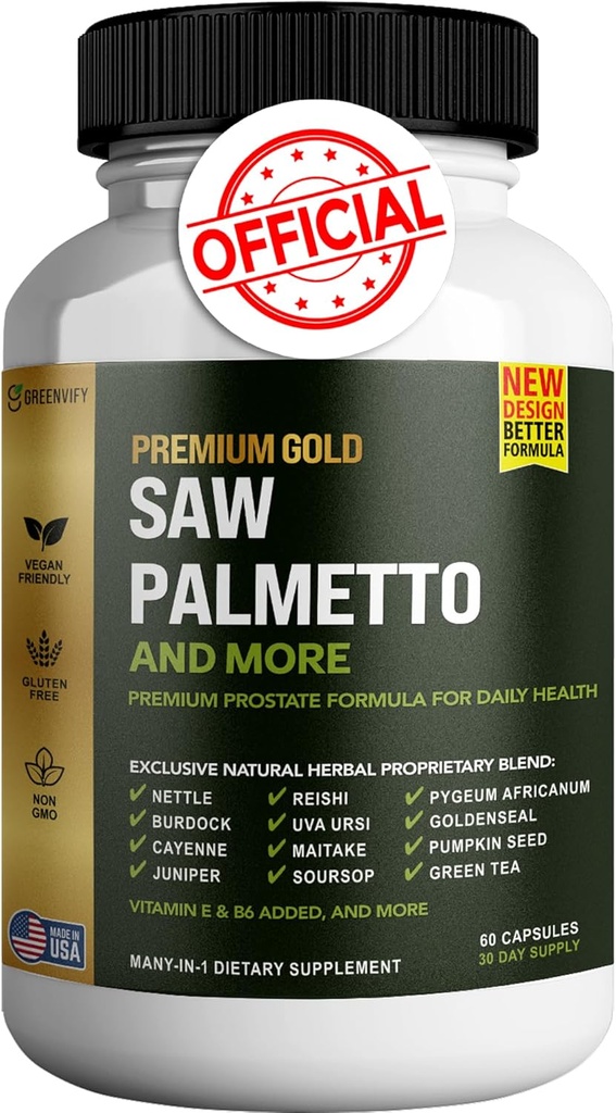 Såg Palmetto för Män Prostate Supplement | Prostate Support Supplement för Mäns hälsa | Potent Saw Palmetto för DHT, Urinary och Prostate Health (60, Män)