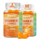 Vitamin B1 Gummies 100mg för vuxna och barn, Thiamine B1 Supplement med 600mg Calcium, Nervous System Supports & Boost Energy, Orange smak, Non GMO, Vegan, 120 Chewable Gummies